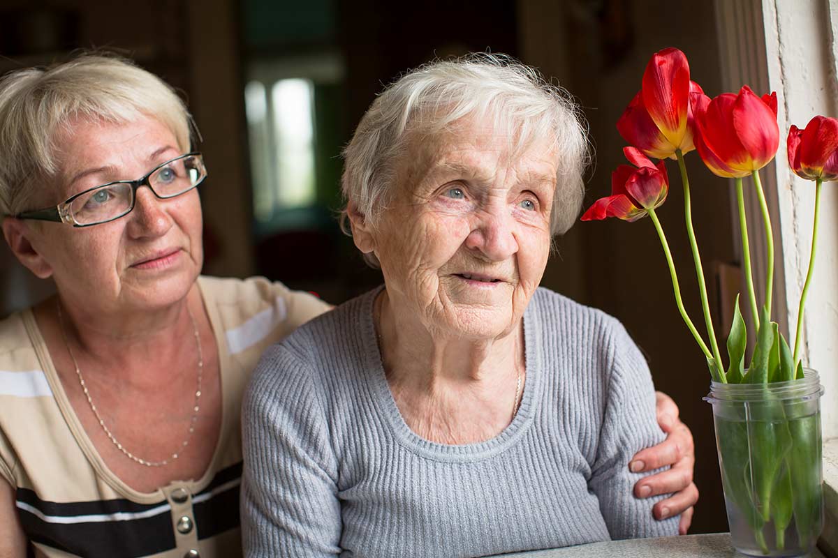 daughter and elderly mother